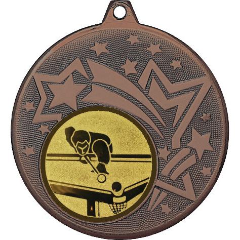 Медаль №77-1274 (Бильярд, диаметр 45 мм (Медаль цвет бронза плюс жетон для вклейки) Место для вставок: обратная сторона диаметр 40 мм)