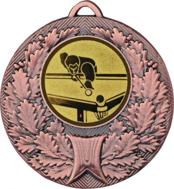 Медаль №77-192 (Бильярд, диаметр 50 мм (Медаль цвет бронза плюс жетон для вклейки) Место для вставок: обратная сторона диаметр 45 мм)