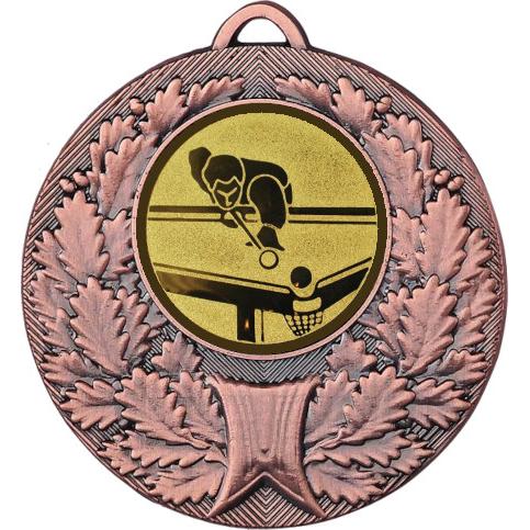 Медаль №77-192 (Бильярд, диаметр 50 мм (Медаль цвет бронза плюс жетон для вклейки) Место для вставок: обратная сторона диаметр 45 мм)
