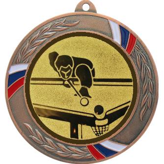 Медаль №77-1285 (Бильярд, диаметр 70 мм (Медаль цвет бронза плюс жетон для вклейки) Место для вставок: обратная сторона диаметр 60 мм)