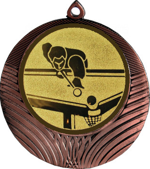 Медаль №77-1302 (Бильярд, диаметр 56 мм (Медаль цвет бронза плюс жетон для вклейки) Место для вставок: обратная сторона диаметр 50 мм)
