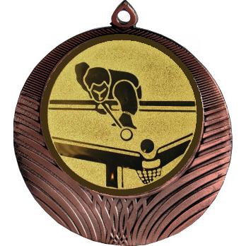 Медаль №77-8 (Бильярд, диаметр 70 мм (Медаль цвет бронза плюс жетон для вклейки) Место для вставок: обратная сторона диаметр 64 мм)