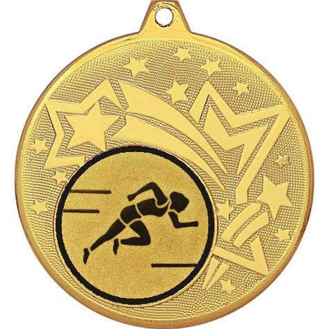 Медаль №78-1274 (Лёгкая атлетика, диаметр 45 мм (Медаль цвет золото плюс жетон для вклейки) Место для вставок: обратная сторона диаметр 40 мм)