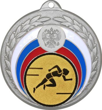 Медаль №78-196 (Легкая атлетика, диаметр 50 мм (Медаль цвет серебро плюс жетон для вклейки) Место для вставок: обратная сторона диаметр 45 мм)