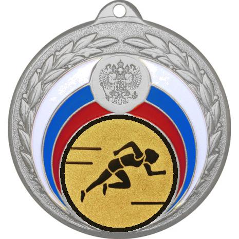 Медаль №78-196 (Лёгкая атлетика, диаметр 50 мм (Медаль цвет серебро плюс жетон для вклейки) Место для вставок: обратная сторона диаметр 45 мм)