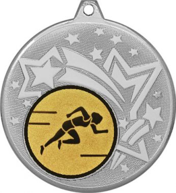 Медаль №78-27 (Легкая атлетика, диаметр 45 мм (Медаль цвет серебро плюс жетон для вклейки) Место для вставок: обратная сторона диаметр 39 мм)