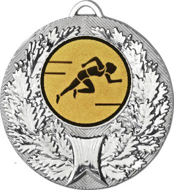 Медаль №78-192 (Легкая атлетика, диаметр 50 мм (Медаль цвет серебро плюс жетон для вклейки) Место для вставок: обратная сторона диаметр 45 мм)