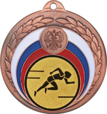 Медаль №78-196 (Легкая атлетика, диаметр 50 мм (Медаль цвет бронза плюс жетон для вклейки) Место для вставок: обратная сторона диаметр 45 мм)