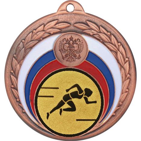 Медаль №78-196 (Лёгкая атлетика, диаметр 50 мм (Медаль цвет бронза плюс жетон для вклейки) Место для вставок: обратная сторона диаметр 45 мм)