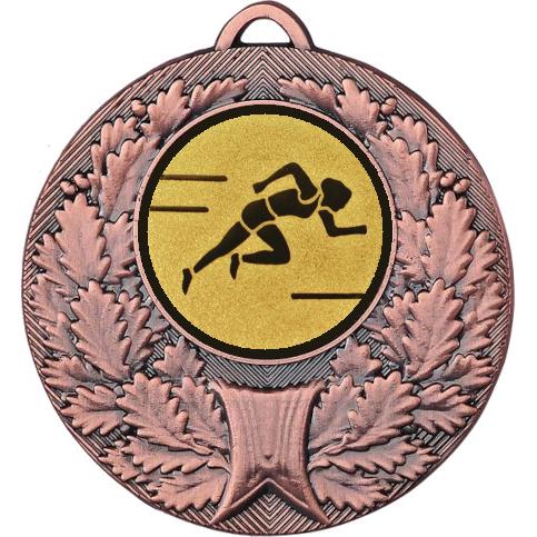 Медаль №78-192 (Лёгкая атлетика, диаметр 50 мм (Медаль цвет бронза плюс жетон для вклейки) Место для вставок: обратная сторона диаметр 45 мм)