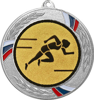 Медаль №78-1285 (Легкая атлетика, диаметр 70 мм (Медаль цвет серебро плюс жетон для вклейки) Место для вставок: обратная сторона диаметр 60 мм)