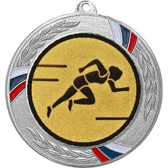 Медаль №78-1285 (Легкая атлетика, диаметр 70 мм (Медаль цвет серебро плюс жетон для вклейки) Место для вставок: обратная сторона диаметр 60 мм)