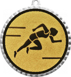Медаль №78-8 (Легкая атлетика, диаметр 70 мм (Медаль цвет серебро плюс жетон для вклейки) Место для вставок: обратная сторона диаметр 64 мм)