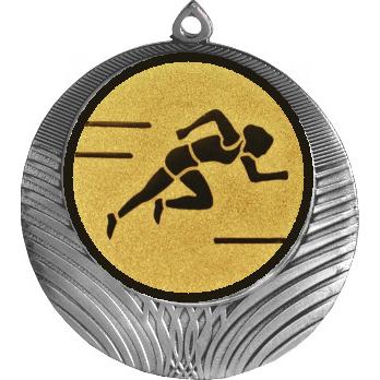 Медаль №78-1302 (Легкая атлетика, диаметр 56 мм (Медаль цвет серебро плюс жетон для вклейки) Место для вставок: обратная сторона диаметр 50 мм)