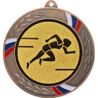 Медаль №78-1285 (Легкая атлетика, диаметр 70 мм (Медаль цвет бронза плюс жетон для вклейки) Место для вставок: обратная сторона диаметр 60 мм)