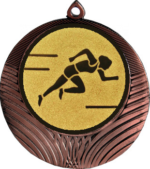 Медаль №78-8 (Легкая атлетика, диаметр 70 мм (Медаль цвет бронза плюс жетон для вклейки) Место для вставок: обратная сторона диаметр 64 мм)