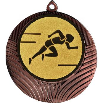 Медаль №78-8 (Лёгкая атлетика, диаметр 70 мм (Медаль цвет бронза плюс жетон для вклейки) Место для вставок: обратная сторона диаметр 64 мм)