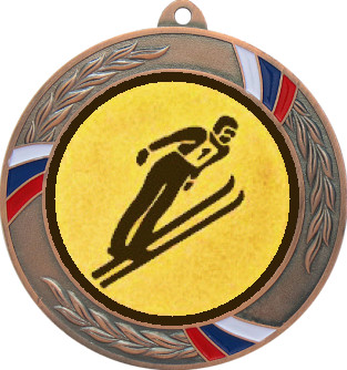 Медаль №80-1285 (Прыжки с трамплина, диаметр 70 мм (Медаль цвет бронза плюс жетон для вклейки) Место для вставок: обратная сторона диаметр 60 мм)