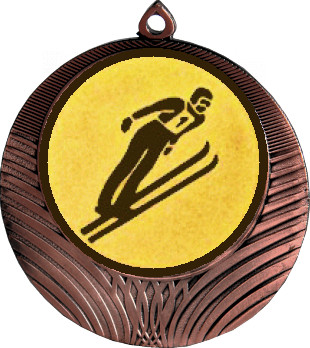 Медаль №80-1302 (Прыжки с трамплина, диаметр 56 мм (Медаль цвет бронза плюс жетон для вклейки) Место для вставок: обратная сторона диаметр 50 мм)