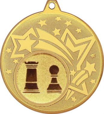 Медаль №812-27 (Шахматы, диаметр 45 мм (Медаль цвет золото плюс жетон для вклейки) Место для вставок: обратная сторона диаметр 39 мм)
