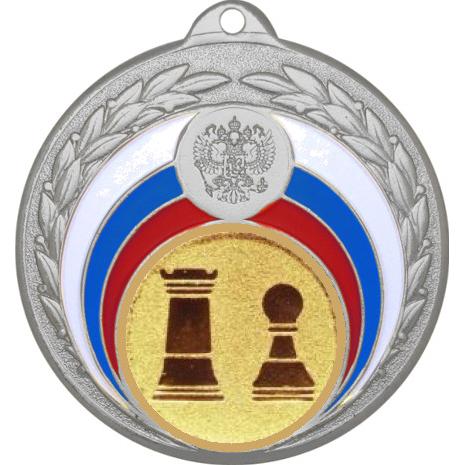 Медаль №812-196 (Шахматы, диаметр 50 мм (Медаль цвет серебро плюс жетон для вклейки) Место для вставок: обратная сторона диаметр 45 мм)