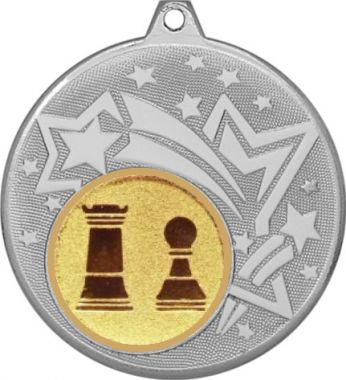 Медаль №812-27 (Шахматы, диаметр 45 мм (Медаль цвет серебро плюс жетон для вклейки) Место для вставок: обратная сторона диаметр 39 мм)
