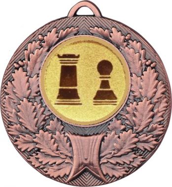 Медаль №812-192 (Шахматы, диаметр 50 мм (Медаль цвет бронза плюс жетон для вклейки) Место для вставок: обратная сторона диаметр 45 мм)