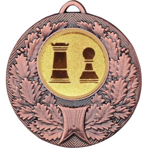 Медаль №812-192 (Шахматы, диаметр 50 мм (Медаль цвет бронза плюс жетон для вклейки) Место для вставок: обратная сторона диаметр 45 мм)