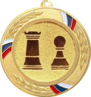 Медаль №812-1285 (Шахматы, диаметр 70 мм (Медаль цвет золото плюс жетон для вклейки) Место для вставок: обратная сторона диаметр 60 мм)