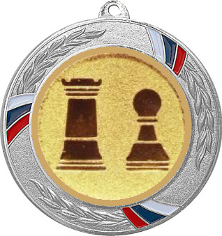 Медаль №812-1285 (Шахматы, диаметр 70 мм (Медаль цвет серебро плюс жетон для вклейки) Место для вставок: обратная сторона диаметр 60 мм)