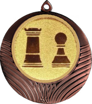 Медаль №812-8 (Шахматы, диаметр 70 мм (Медаль цвет бронза плюс жетон для вклейки) Место для вставок: обратная сторона диаметр 64 мм)