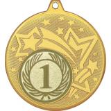 Медаль №9-1274 (1 место, диаметр 45 мм (Медаль цвет золото плюс жетон для вклейки) Место для вставок: обратная сторона диаметр 40 мм)