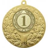 Медаль №9-192 (1 место, диаметр 50 мм (Медаль цвет золото плюс жетон для вклейки) Место для вставок: обратная сторона диаметр 45 мм)