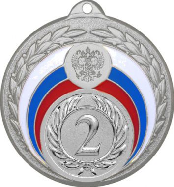 Медаль №9-196 (2 место, диаметр 50 мм (Медаль цвет серебро плюс жетон для вклейки) Место для вставок: обратная сторона диаметр 45 мм)