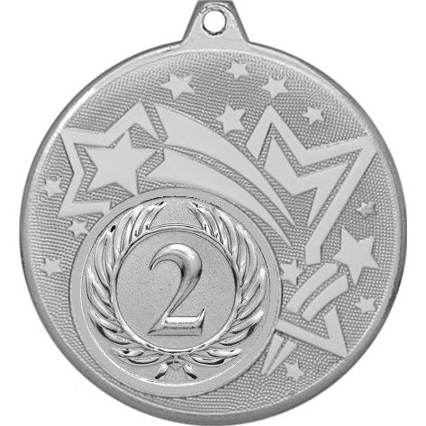 Медаль №9-1274 (2 место, диаметр 45 мм (Медаль цвет серебро плюс жетон для вклейки) Место для вставок: обратная сторона диаметр 40 мм)