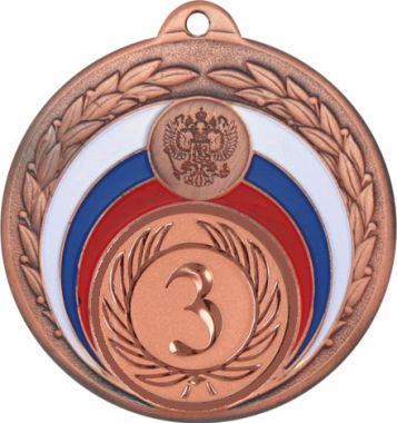 Медаль №9-196 (3 место, диаметр 50 мм (Медаль цвет бронза плюс жетон для вклейки) Место для вставок: обратная сторона диаметр 45 мм)