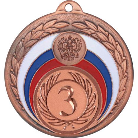 Медаль №9-196 (3 место, диаметр 50 мм (Медаль цвет бронза плюс жетон для вклейки) Место для вставок: обратная сторона диаметр 45 мм)