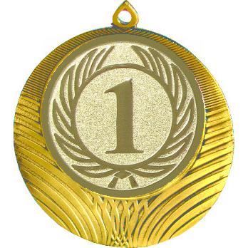 Медаль №9-1302 (1 место, диаметр 56 мм (Медаль цвет золото плюс жетон для вклейки) Место для вставок: обратная сторона диаметр 50 мм)