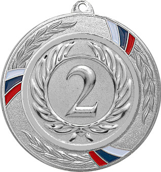 Медаль №9-1285 (2 место, диаметр 70 мм (Медаль цвет серебро плюс жетон для вклейки) Место для вставок: обратная сторона диаметр 60 мм)