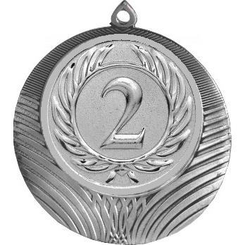 Медаль №9-1302 (2 место, диаметр 56 мм (Медаль цвет серебро плюс жетон для вклейки) Место для вставок: обратная сторона диаметр 50 мм)