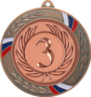 Медаль №9-1285 (3 место, диаметр 70 мм (Медаль цвет бронза плюс жетон для вклейки) Место для вставок: обратная сторона диаметр 60 мм)