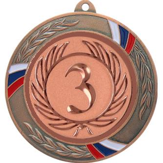 Медаль №9-1285 (3 место, диаметр 70 мм (Медаль цвет бронза плюс жетон для вклейки) Место для вставок: обратная сторона диаметр 60 мм)