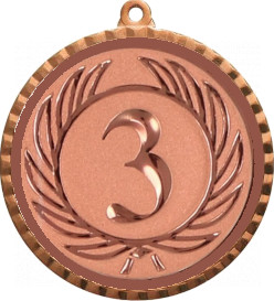 Медаль №9-1302 (3 место, диаметр 56 мм (Медаль цвет бронза плюс жетон для вклейки) Место для вставок: обратная сторона диаметр 50 мм)