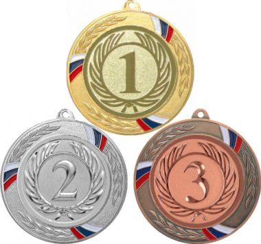 Комплект медалей №9-1285 (1, 2, 3 место, диаметр 70 мм (Три медали плюс три жетона для вклейки) Место для вставок: обратная сторона диаметр 60 мм)