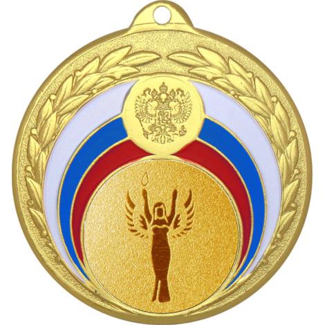 Медаль №90-196 (Ника, диаметр 50 мм (Медаль цвет золото плюс жетон для вклейки) Место для вставок: обратная сторона диаметр 45 мм)