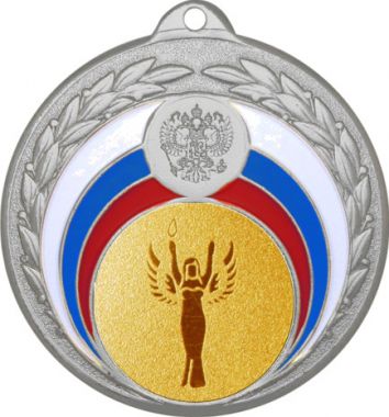 Медаль №90-196 (Оскар / Ника, диаметр 50 мм (Медаль цвет серебро плюс жетон для вклейки) Место для вставок: обратная сторона диаметр 45 мм)