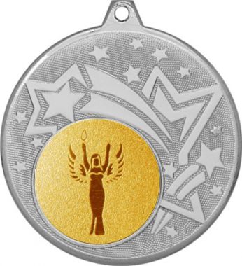 Медаль №90-1274 (Оскар / Ника, диаметр 45 мм (Медаль цвет серебро плюс жетон для вклейки) Место для вставок: обратная сторона диаметр 40 мм)