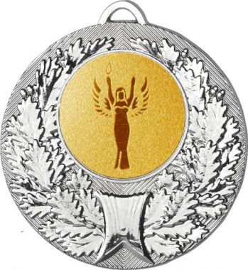 Медаль №90-192 (Оскар / Ника, диаметр 50 мм (Медаль цвет серебро плюс жетон для вклейки) Место для вставок: обратная сторона диаметр 45 мм)