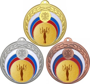 Комплект медалей №90-196 (Оскар / Ника, диаметр 50 мм (Три медали плюс три жетона для вклейки) Место для вставок: обратная сторона диаметр 45 мм)
