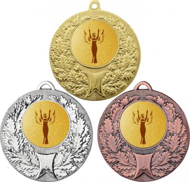 Комплект медалей №90-192 (Оскар / Ника, диаметр 50 мм (Три медали плюс три жетона для вклейки) Место для вставок: обратная сторона диаметр 45 мм)